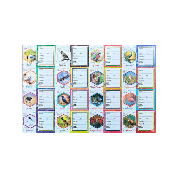 Birds Theme Theme Notebook Name Stickers – 1 Sheet