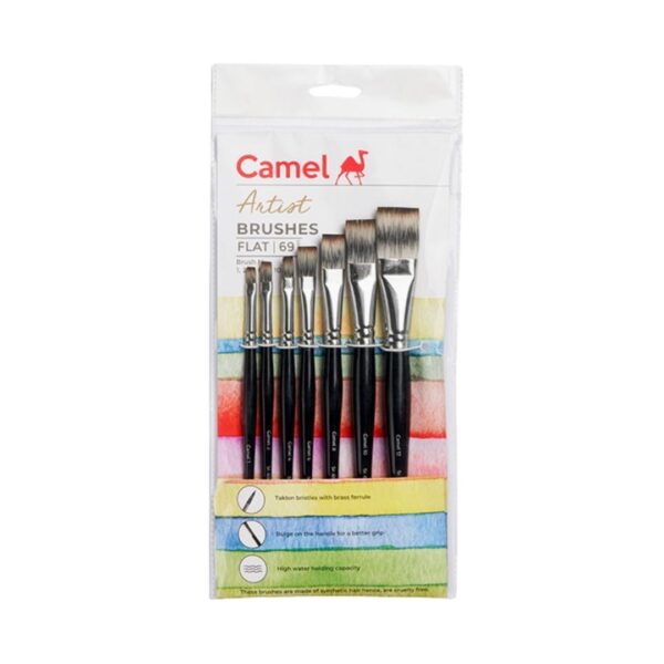 Camel Artist Flat Brushes - Set of 07