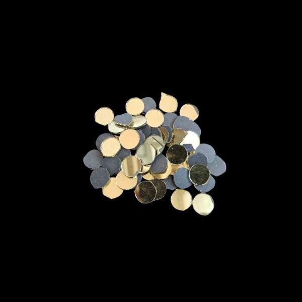 Golden Circle Shape Glass Mirror – 10 MM (40g Pack)