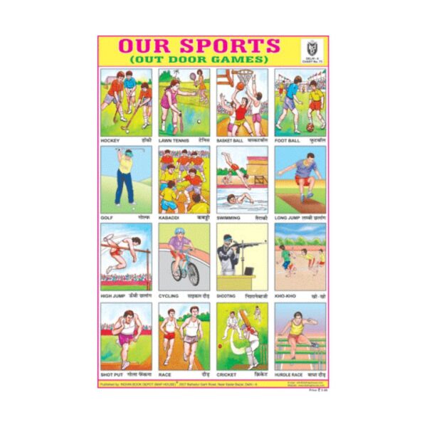 Our Sports (outdoor games) – Cut & Paste Educational Chart Paper