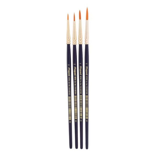 Maped Synthetic Hair Round Brushes - Set of 04
