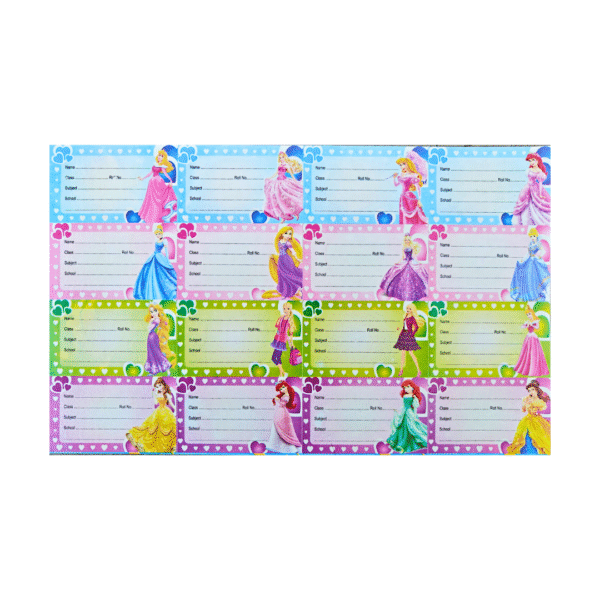 Princess Notebook Name Stickers – 1 Sheet