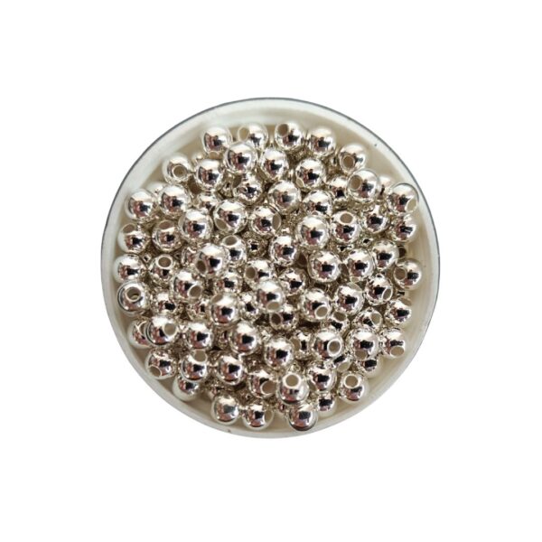 Silver Round Shape Beads - 7 MM, 40g