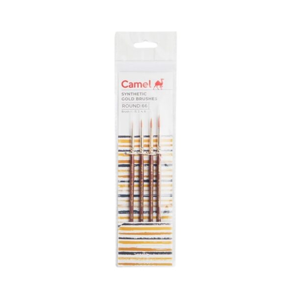 Camel Synthetic Round Gold Brushes – Set of 04
