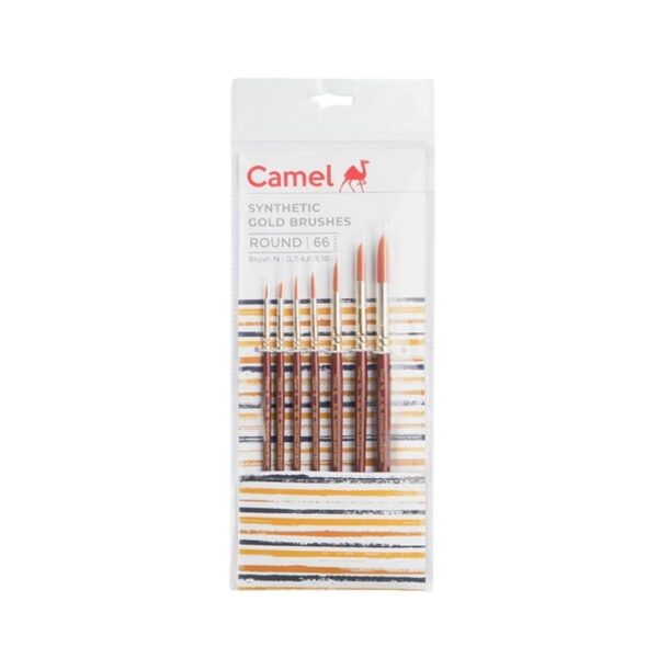 Camel Synthetic Round Gold Brushes – Set of 07