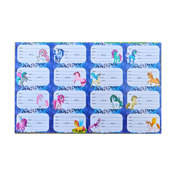 Unicorn Notebook Name Stickers – 1 Sheet