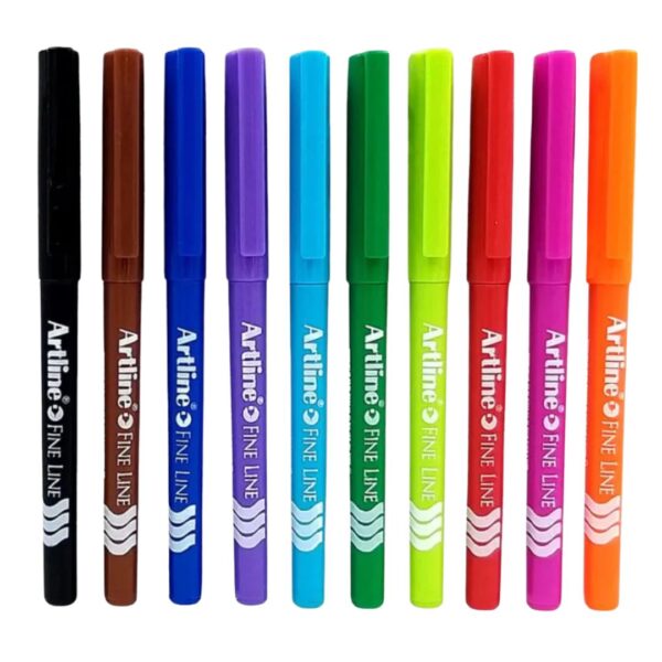 Artline Fine Line Colour Pens – 10 Shades