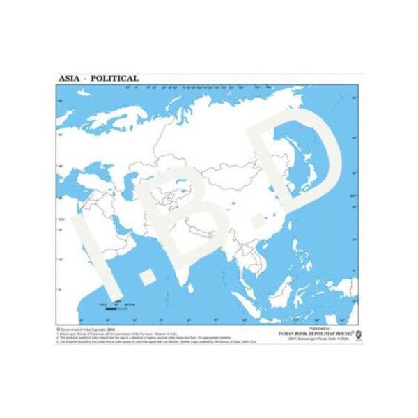 Asia Physical Map - Pack of 5