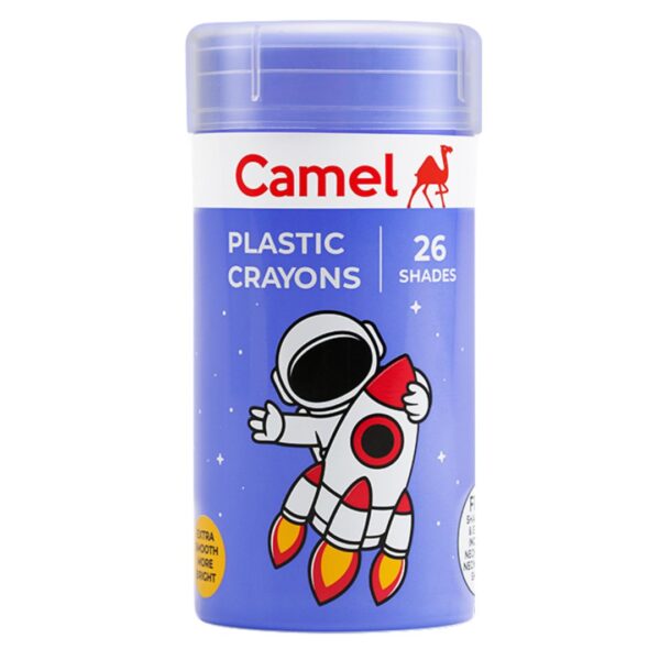 Camel Plastic Crayons – 26 Shades, Tin Pack