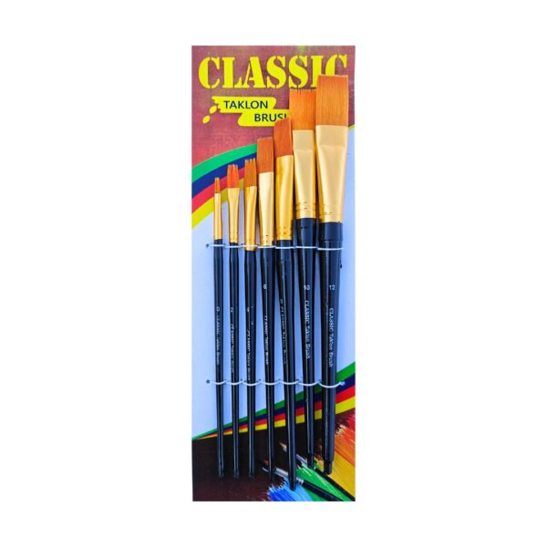 Classic Flat Painting Brushes – Set of 07
