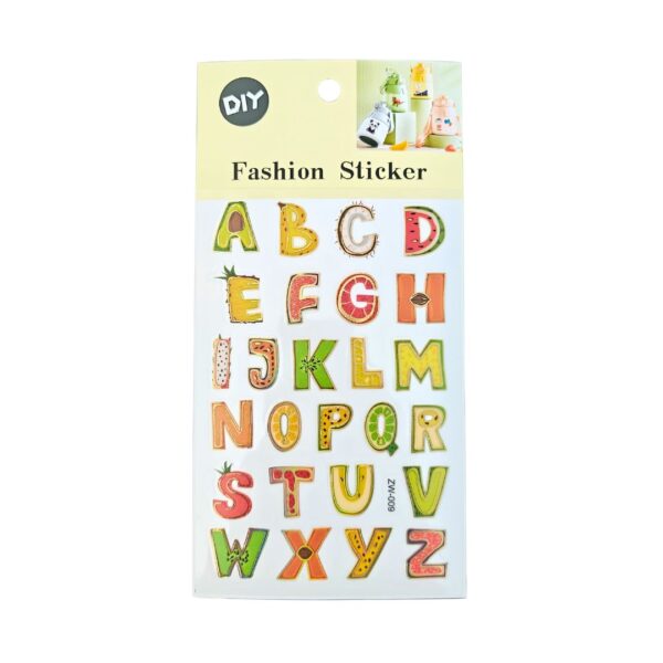 Fashion Craft Fruits Themed Alphabets Stickers