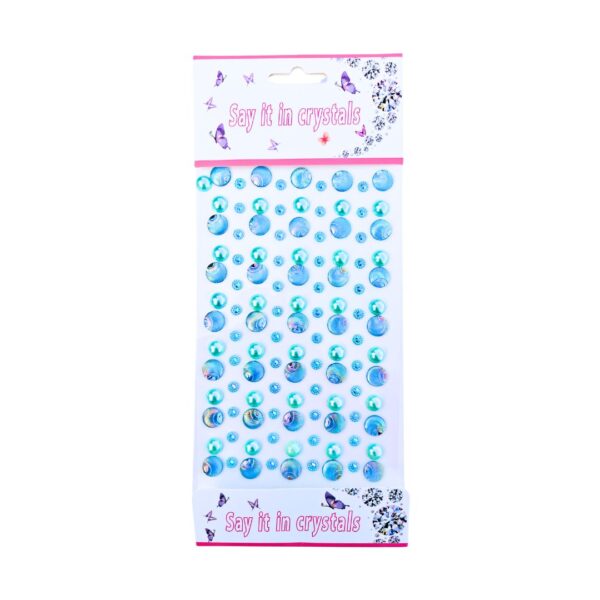 Round & Shell Shaped Self-Adhesive Stones for Project – Blue Theme