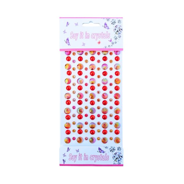 Round & Shell Shaped Self-Adhesive Stones for Project – Red Theme