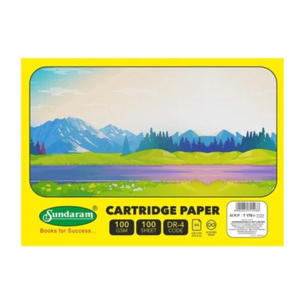 Sundaram A4 Cartridge Drawing Paper - 100 Sheets, 100 GSM