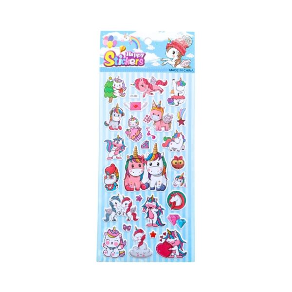 Unicorn Puff Stickers for Kids
