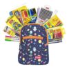 Flair Creative Art Station Kit with the backpack open, displaying all the contents.
