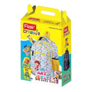 he Flair Creative Art Station Kit backpack being carried.