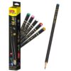 A close-up of the Flair Creative Gem Extra Dark Pencil showing its black matte finish and embedded diamond.