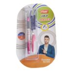 Flair Inky Liquid Roller Pen in various attractive body colours, with blue liquid ink and 2 ink cartridges.
