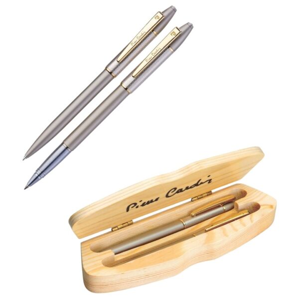 The Pierre Cardin Eiffel Tower Set in its wooden box with both pens.