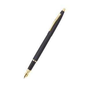 The Pierre Cardin Kriss Japan Black Fountain Pen with its black and gold accents.
