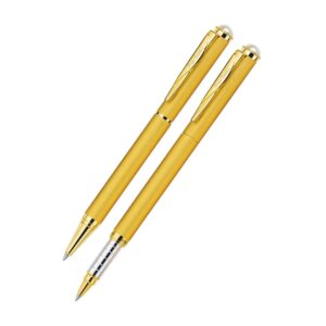The Pierre Cardin Pearl Satin Gold Ball Pen with Roller Ball Pen Set.