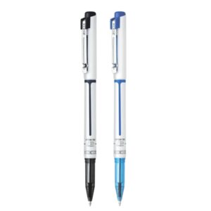A close-up of the Zoox E7 Roller Gel Pen, highlighting its design and grip.