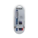 The complete set of the Zoox Chrome A9 Fountain Pen, including cartridges and converter.