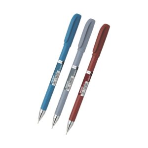 A collection of the Aerox Pens in blue, black, and red ink.