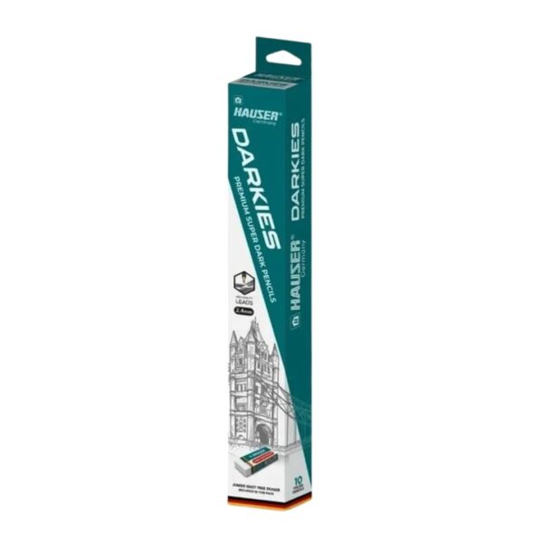Hauser DARKIES Premium Super Dark Pencils pack of 10.
