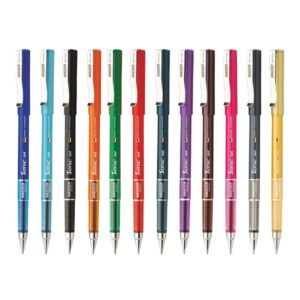 Hauser Sonic Multicolor Gel Pen set in its packaging, showcasing all 12 vibrant colors.