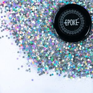 Epoke Silver Mix Glitter 15 gms container.